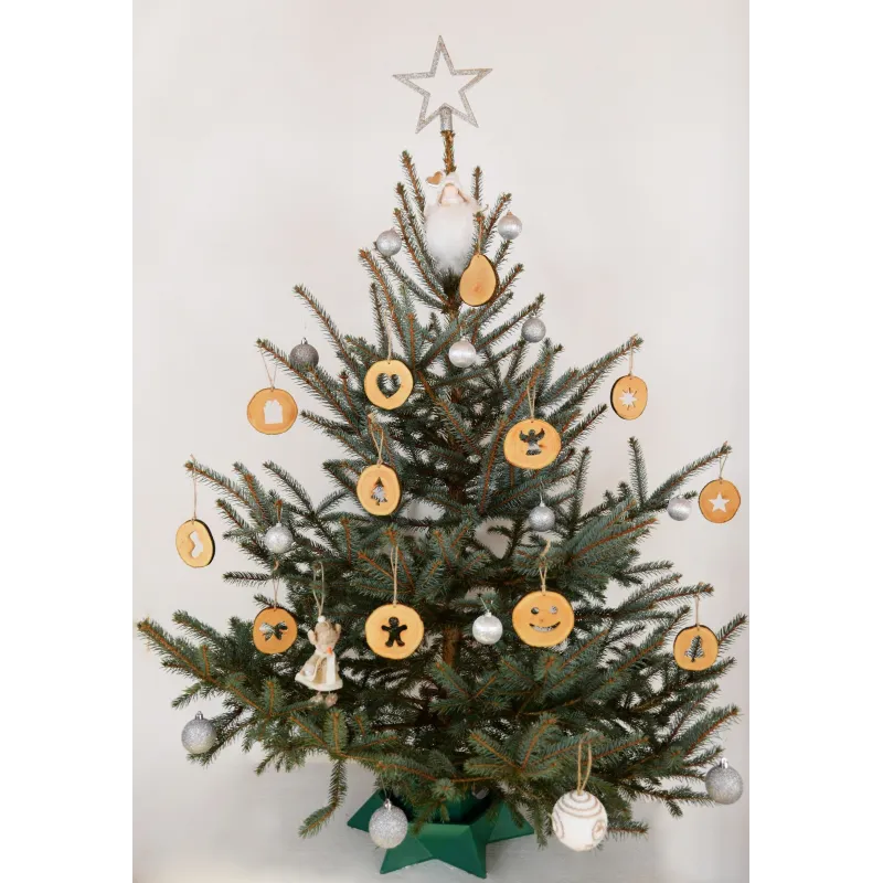 Decoratiune de craciun  - Smiley din felie de lemn New Way Decor  - 3