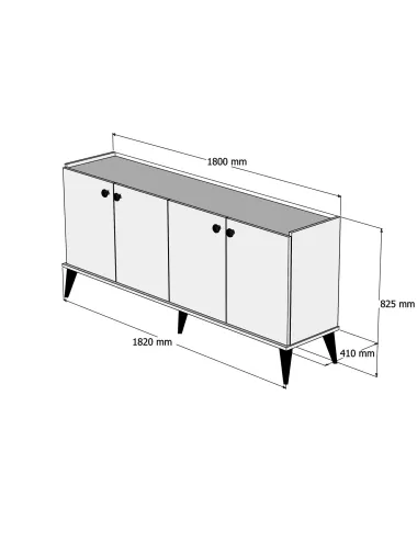 Dulap Living 182X 82.5 X 41 Culoare Nuc Lidya  - 3
