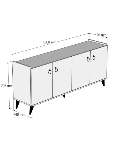 Dulap tip consola 180 X 79.3 X 44.5 KSL0102  - 4