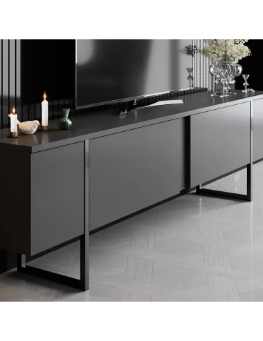 Comoda TV 180 X 30 X 50 Luxe - Anthracite, Black  - 3