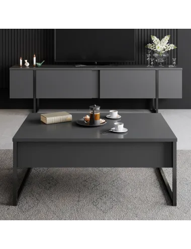 Comoda TV 180 X 30 X 50 Luxe - Anthracite, Black  - 4