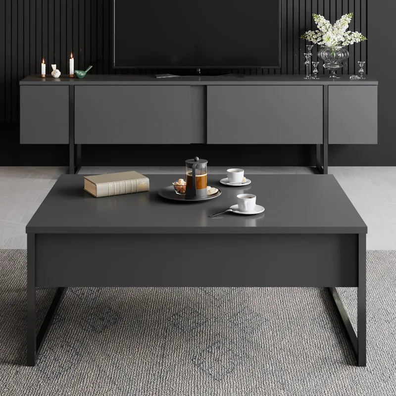 Comoda TV 180 X 30 X 50 Luxe - Anthracite, Black  - 4