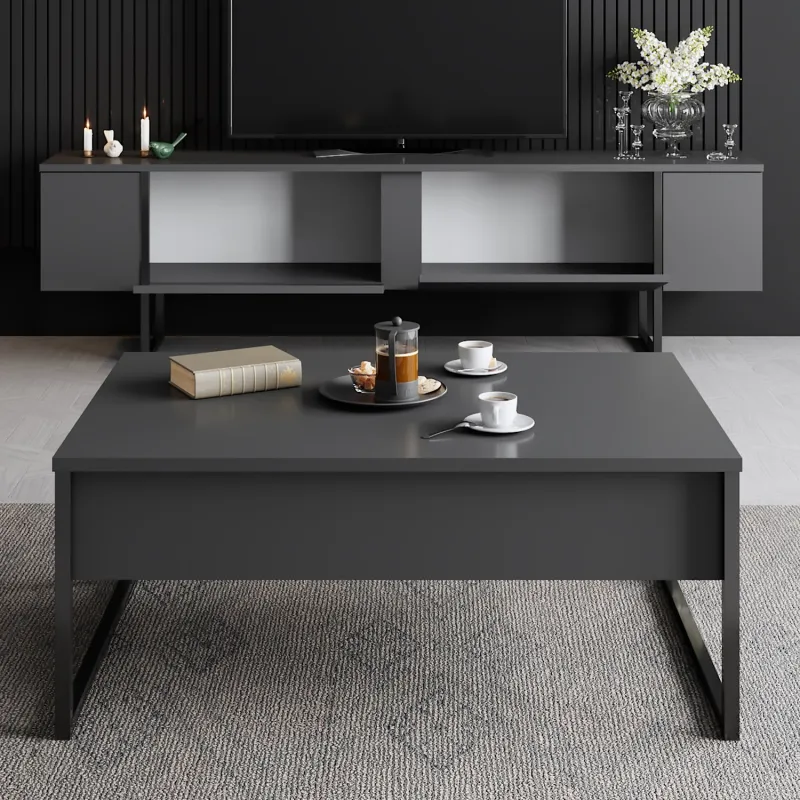 Comoda TV 180 X 30 X 50 Luxe - Anthracite, Black  - 5