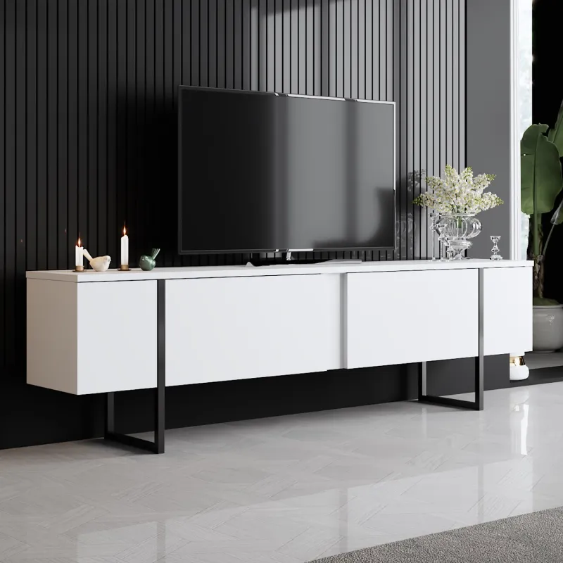 Comoda TV 180 X 30 X 50 Luxe - White, Black  - 1