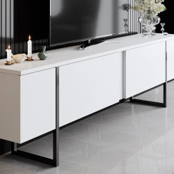 Comoda TV 180 X 30 X 50 Luxe - White, Black  - 3