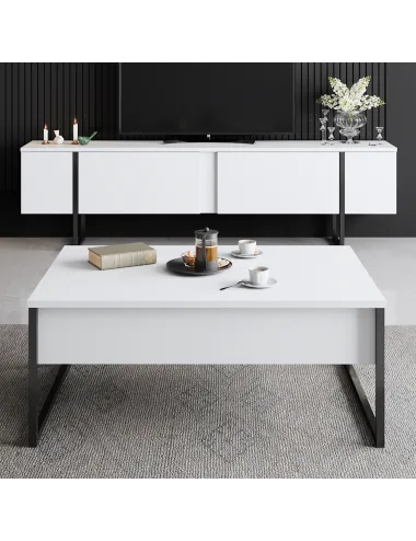 Comoda TV 180 X 30 X 50 Luxe - White, Black  - 4
