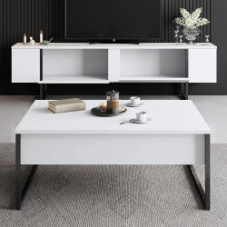 Comoda TV 180 X 30 X 50 Luxe - White, Black  - 5