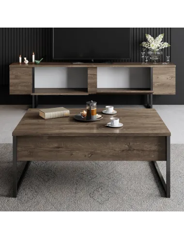 Comoda TV 180 X 30 X 50 Luxe - Walnut, Black  - 5