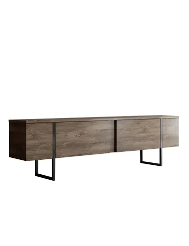 Comoda TV 180 X 30 X 50 Luxe - Walnut, Black  - 6
