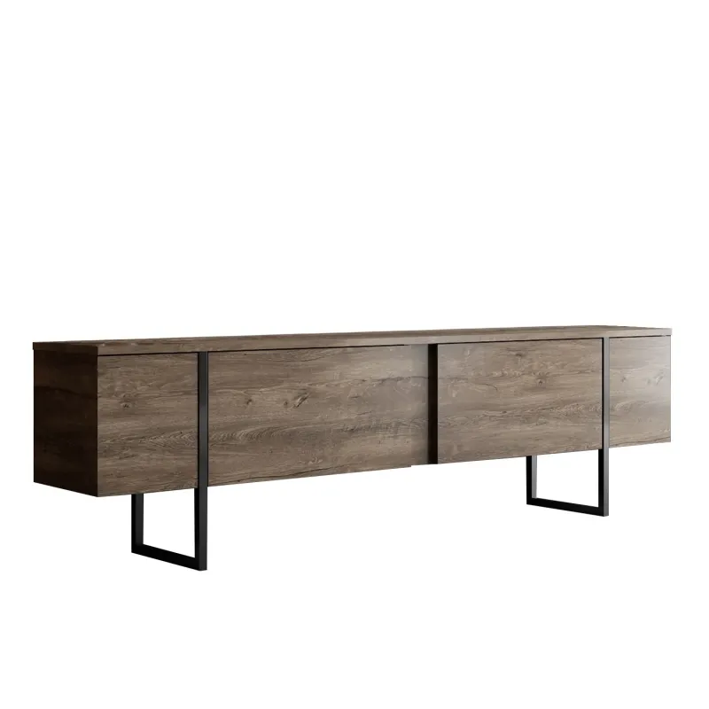 Comoda TV 180 X 30 X 50 Luxe - Walnut, Black  - 6