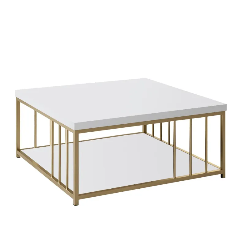 Masa Cafea 90 X 30 X 40 Zenn - White, Gold  - 5