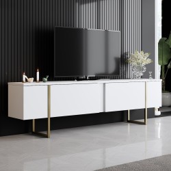 Set Mobilier Living 2 piese Luxe Set - White, Gold - 5