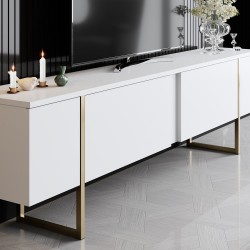 Set Mobilier Living 2 piese Luxe Set - White, Gold - 6