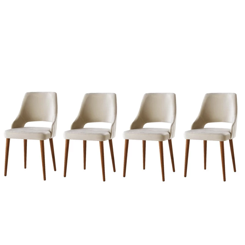 Set 4 Scaune Bucatarie Acelya - Cream - 1  - 1