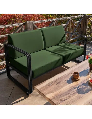 Canapea Gradina 2 locuri 151 X 66 X 70 Solaris - Black, Green - 1
