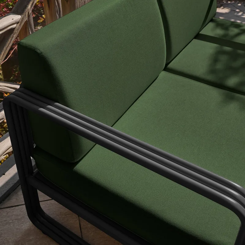 Canapea Gradina 2 locuri 151 X 66 X 70 Solaris -  Black, Green  - 2