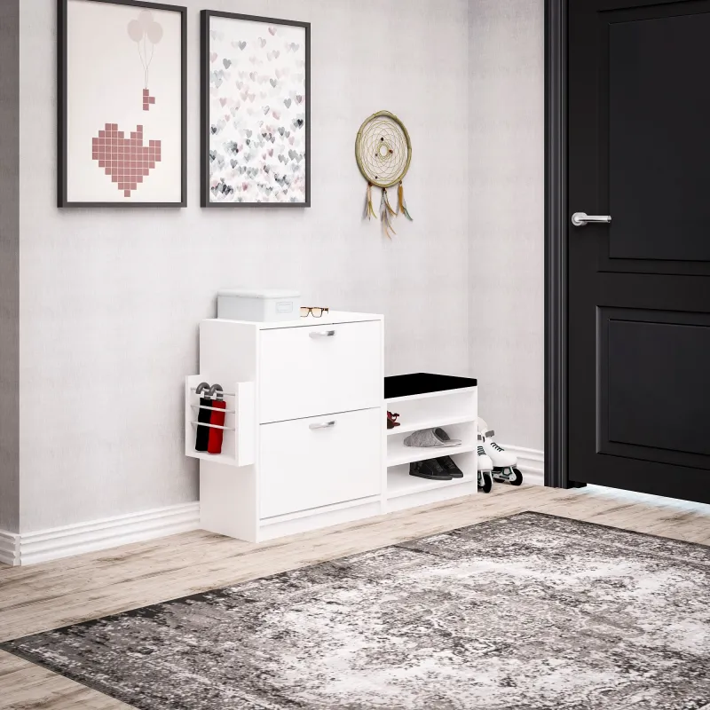 Dulap Incaltaminte cu rafturi 130 X 80 X 31 Trend - White  - 1