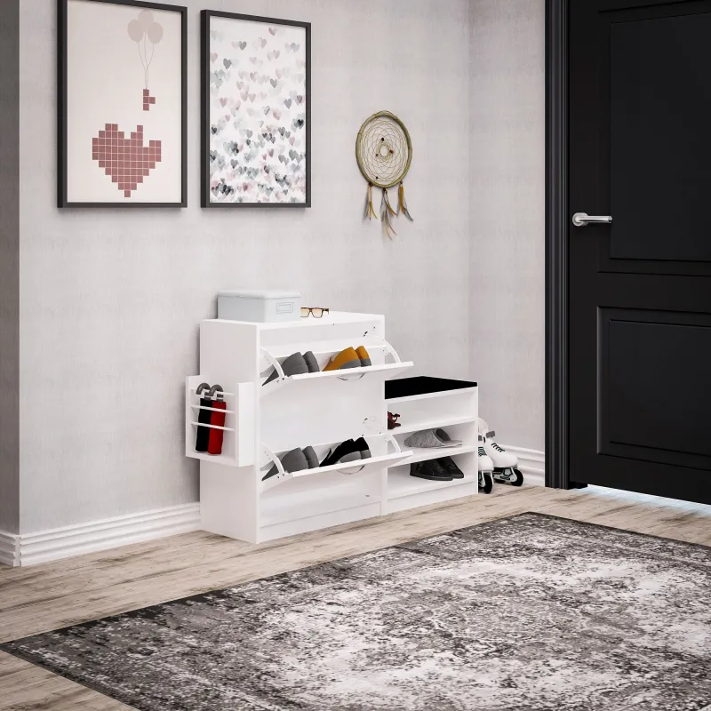 Dulap Incaltaminte cu rafturi 130 X 80 X 31 Trend - White  - 2