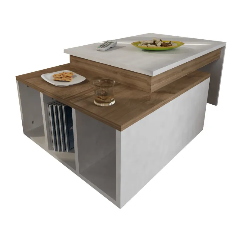 Masa de cafea 90 X 37.4 X 60 Kolarado - White, Wanut  - 5