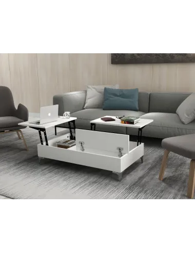 Masa Cafea cu Spatiu Depozitare 121 X 28 X 69.2 Esinti - White - 1