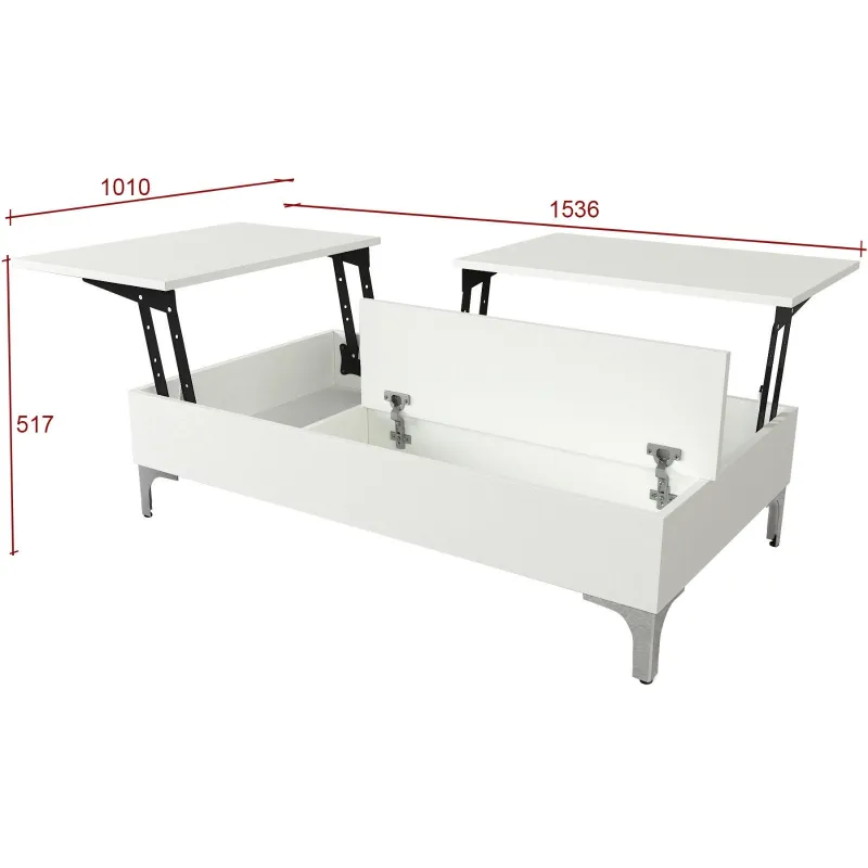 Masa Cafea cu Spatiu Depozitare 121 X 28 X 69.2 Esinti - White  - 6