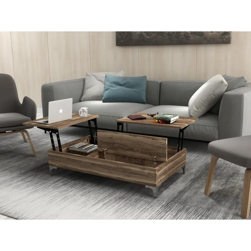 Masa Cafea Cu Spatiu Depozitare 121 X 28 X 69.2 Esinti - Walnut  - 1