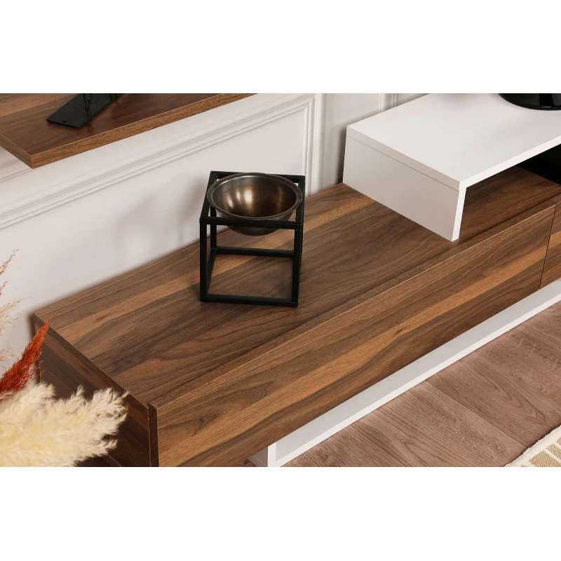 Comoda TV 180 X 41.7 X 29.5 Nirvana - Teak, White  - 4