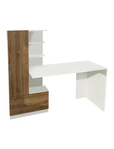 Birou cu Dulap Domingos - White, Walnut  - 4