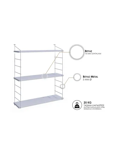 Raft Armoni 3 lu - Shiny White 72 X 85 X 20  - 3