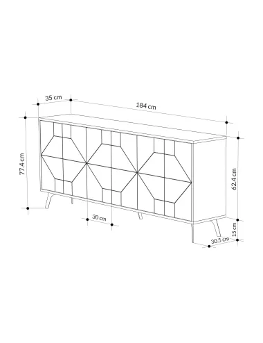 Dulap tip Consola Dune - Anthracite 183.8 X 77.4 X 35  - 6