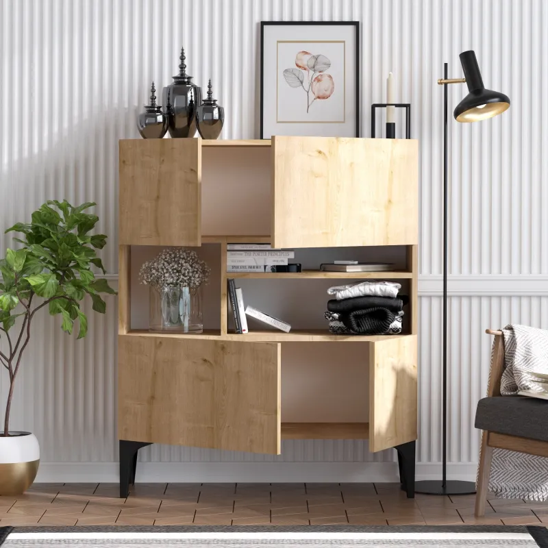 Dulap Tip Consola Krista - Sapphire Oak 100 X 35 X 125  - 3