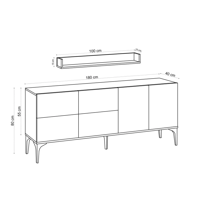 Dulap Tip Consola Stella - Sapphire Oak 180 X 55 X 40  - 5