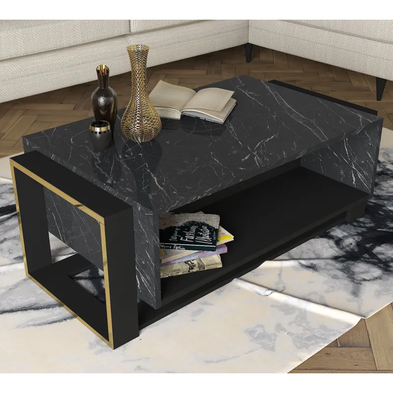 Masa Cafea Negru cu Auriuiu Bianco 106.4 X 40.4 X 60  - 1