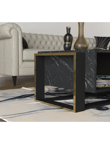 Masa Cafea Negru cu Auriuiu Bianco 106.4 X 40.4 X 60  - 3