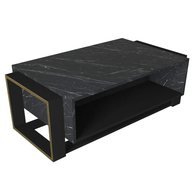 Masa Cafea Negru cu Auriuiu Bianco 106.4 X 40.4 X 60  - 5