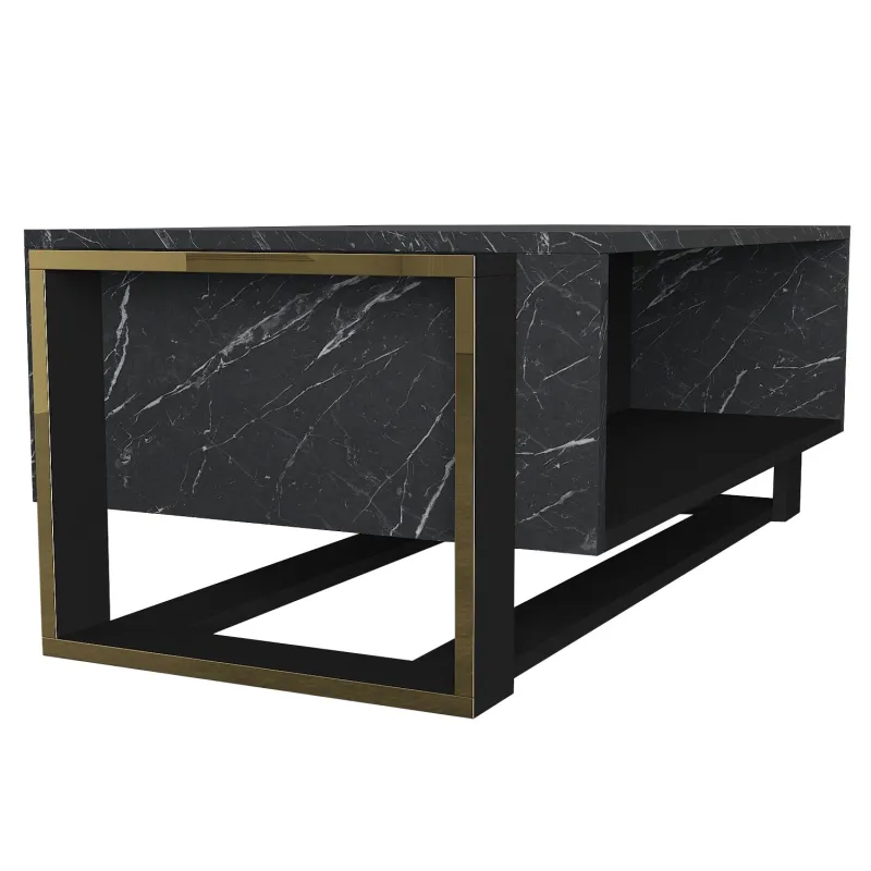 Masa Cafea Negru cu Auriuiu Bianco 106.4 X 40.4 X 60  - 6