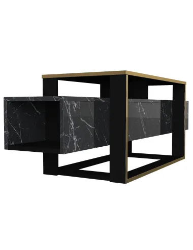 Comoda TV Bianco Negru cu Auriuiu 160 X 49.8 X 46.1  - 6