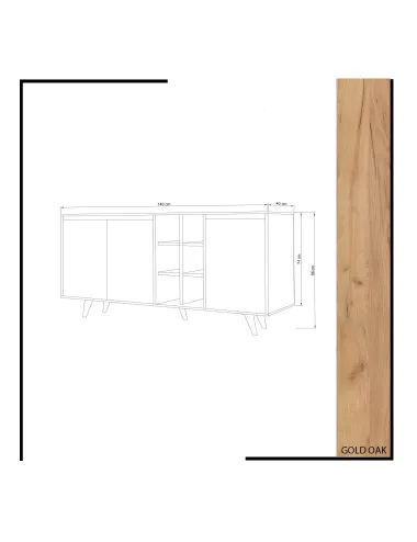 Dulap tip Consola Prava 140 X 86 X 40 - 5