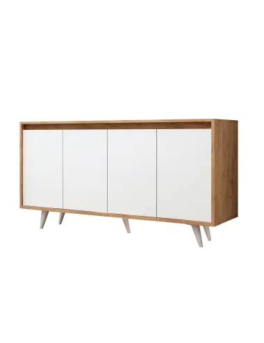 Dulap Tip Consola Shans Culoare Stejar cu Alb 140 X 86 X 40  - 3