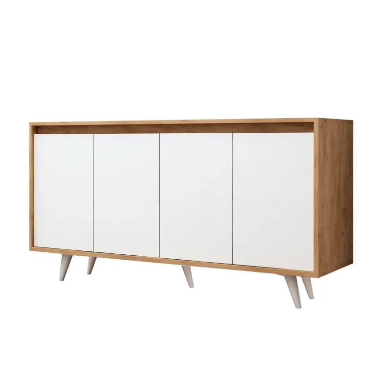 Dulap Tip Consola Shans Culoare Stejar cu Alb 140 X 86 X 40  - 3
