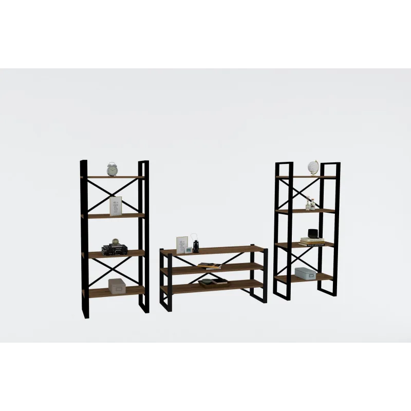 Set Mobila Living Comoda si Rafturi Stil Industrial Egzotik - Modern  - 2