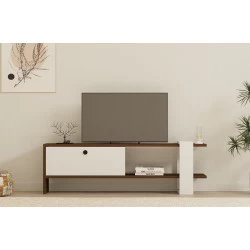 Comoda TV Gaye - Walnut, White 120 X 36.8 X 25  - 3