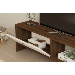 Comoda TV Gaye - Walnut, White 120 X 36.8 X 25  - 4