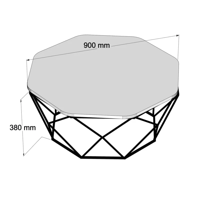 Masa de Cafea 90 X 38 X 90 Diamond - Oak  - 5