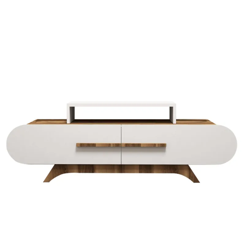 Comoda TV cu Spatiu Pentru Receiver Rose - Walnut, White 145 X 49.8 X 36.8  - 4