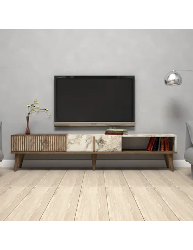 Milan - Walnut, White Marble - 1