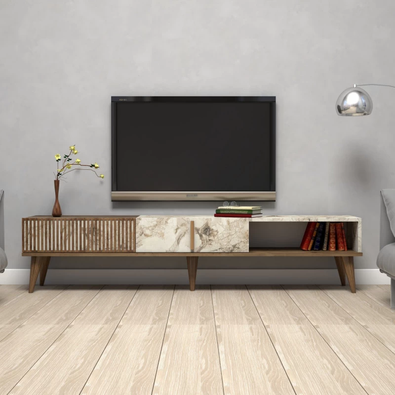 Milan - Walnut, White Marble  - 1