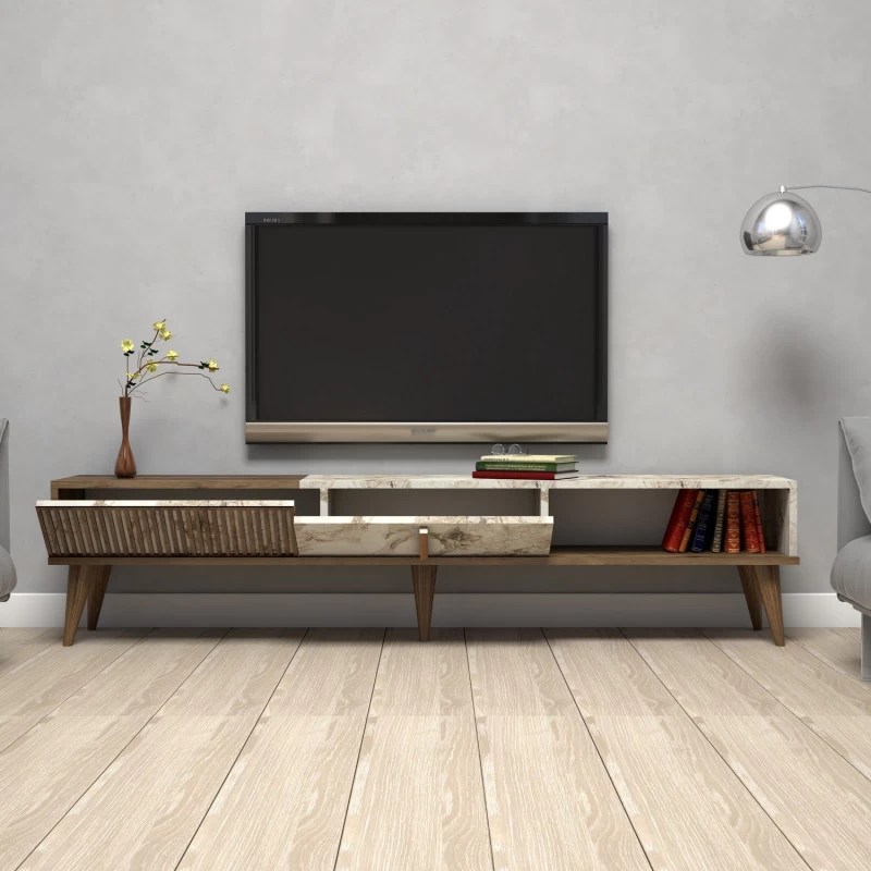 Milan - Walnut, White Marble  - 3