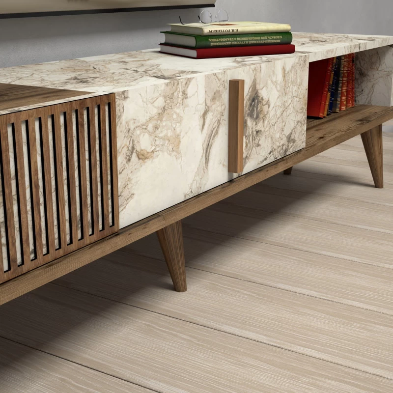 Milan - Walnut, White Marble  - 4