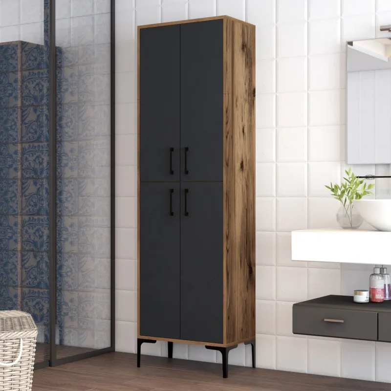 Dulap Multifunctional Berlin A - Walnut, Anthracite 60 X 200 X 35  - 1